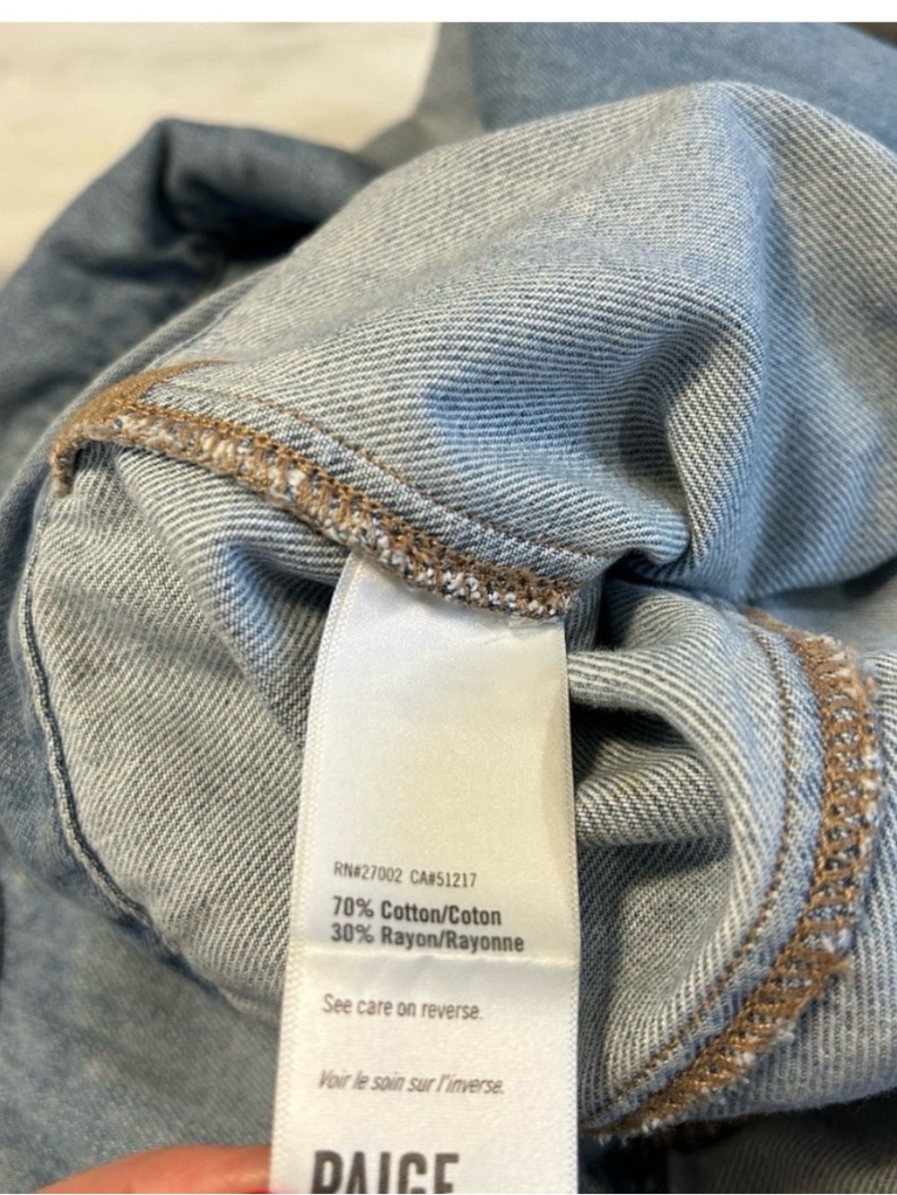 Paige Light Wash Denim Jacket Button Women's M - Picture 5 of 5